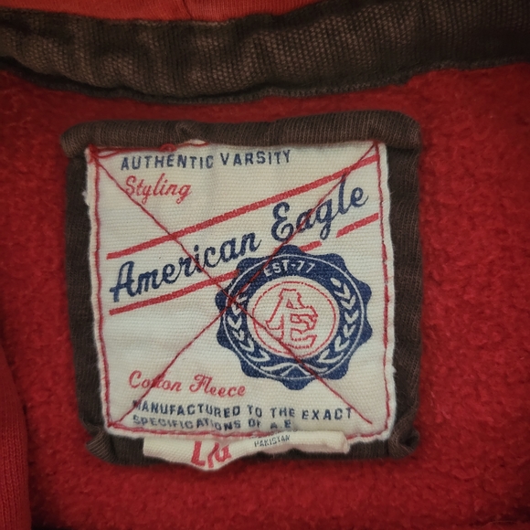 Vintage Y2K American Eagle Outfitters Red Hoodie - Picture 4 of 7